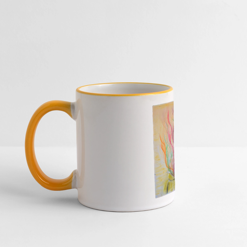 Tasse Motiv - in my head - Weiß/Gelb