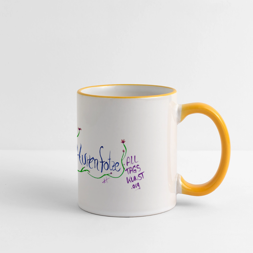 Tasse Schimpfwort - hässliche Hurenfotze - Weiß/Gelb