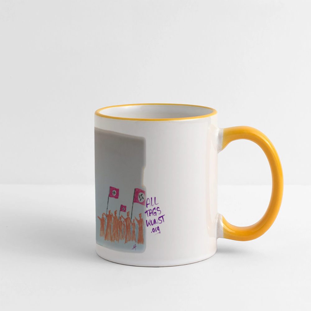 Tasse Motiv - wir sind mehr - Weiß/Gelb