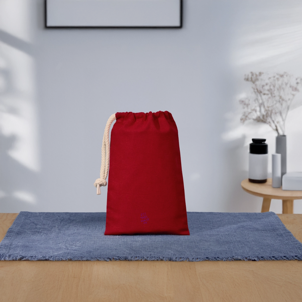Verschließbarer Geschenkbeutel aus Baumwolle (14x20cm) - Rot