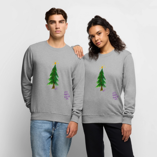 Premium Bio Pullover Weihnachten unisex - Grau meliert