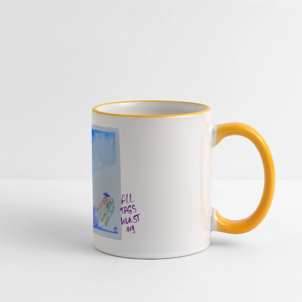 Tasse Motiv - eternal sunshine - Weiß/Gelb