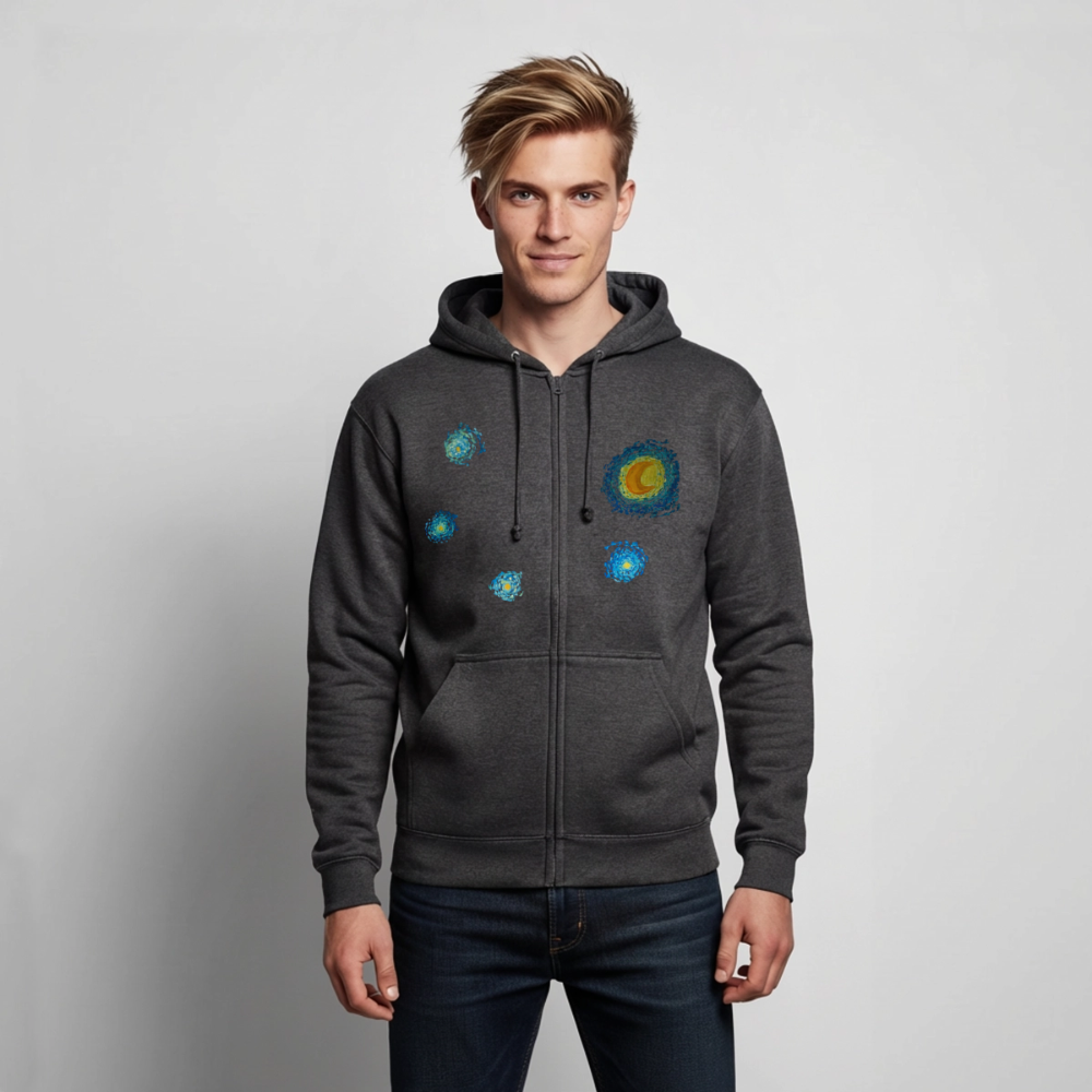 Unisex Kapuzenjacke Sternennacht - Anthrazit