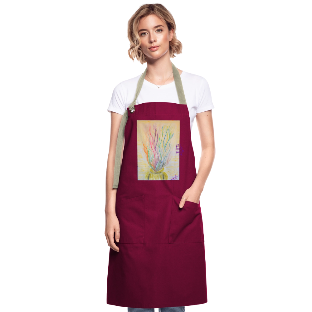 in my head - Kontrastschürze - Burgunderrot / Sandfarben