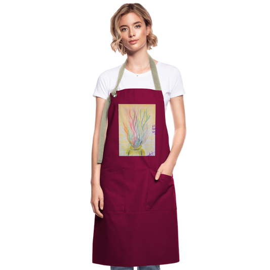in my head - Kontrastschürze - Burgunderrot / Sandfarben