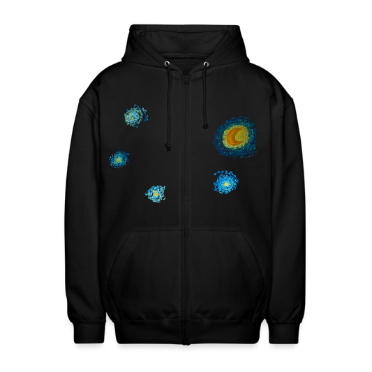 Unisex Kapuzenjacke Sternennacht - Schwarz