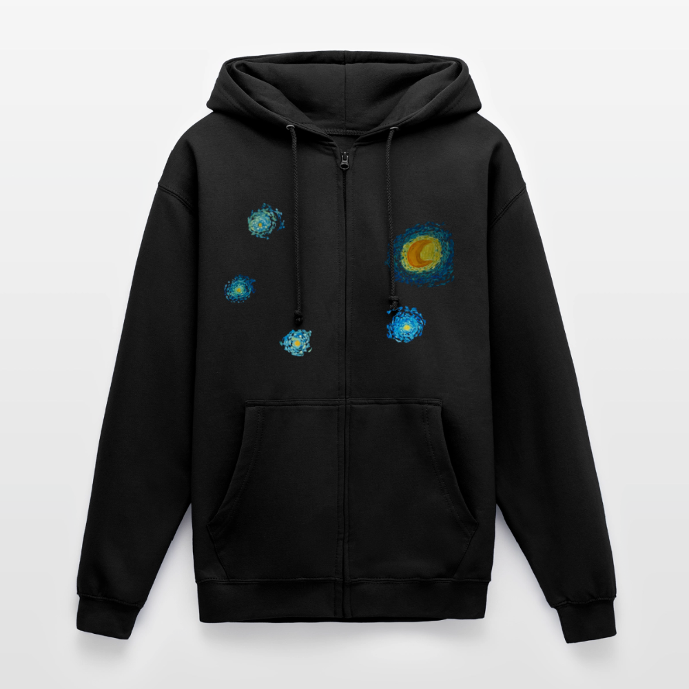 Unisex Kapuzenjacke Sternennacht - Schwarz