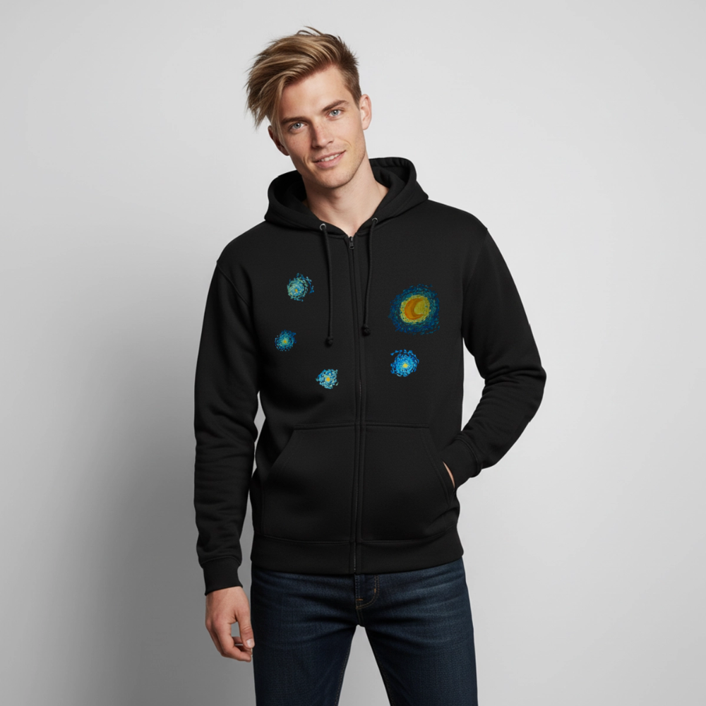 Unisex Kapuzenjacke Sternennacht - Schwarz