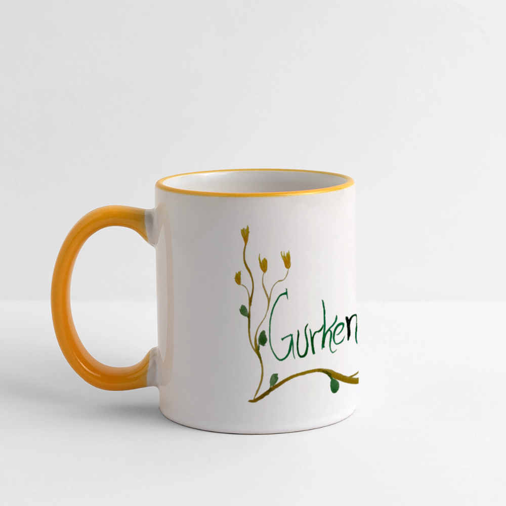 Gurkenschäler Tasse - Weiß/Gelb