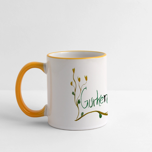 Gurkenschäler Tasse - Weiß/Gelb