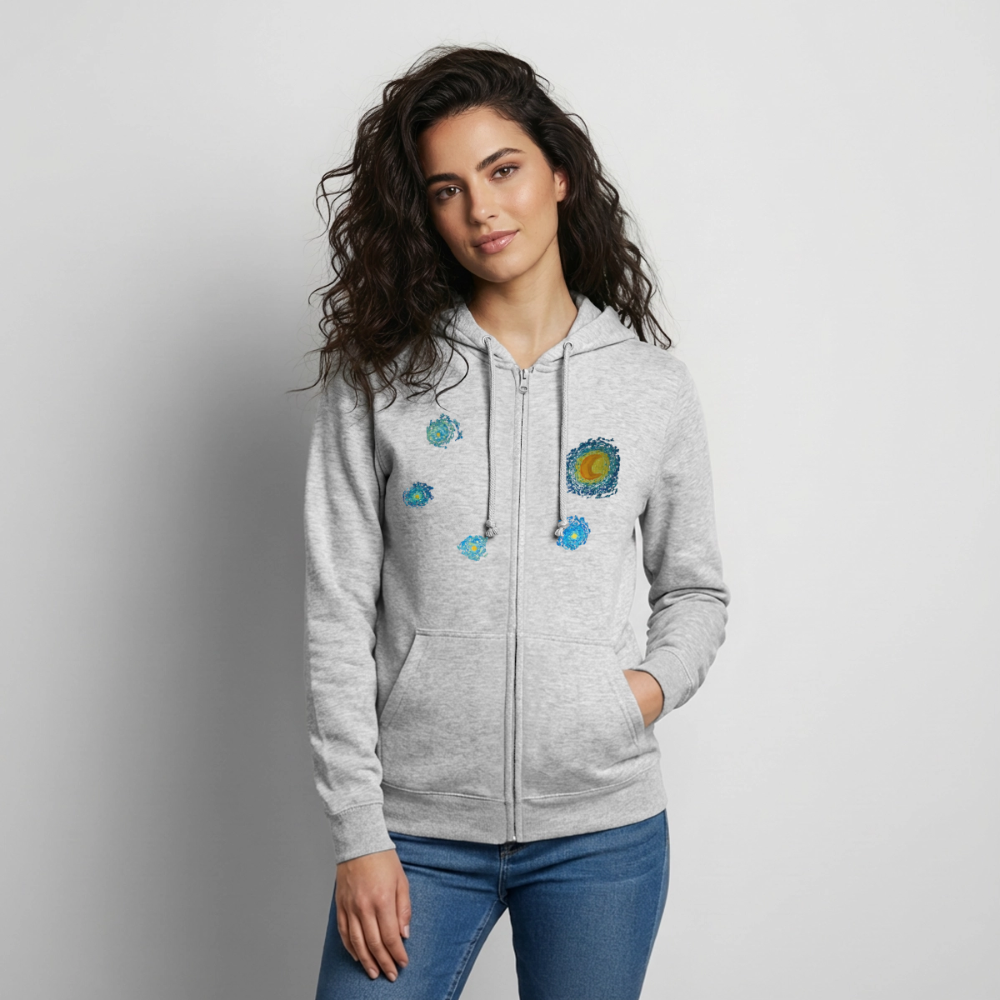 Unisex Kapuzenjacke Sternennacht - Hellgrau meliert