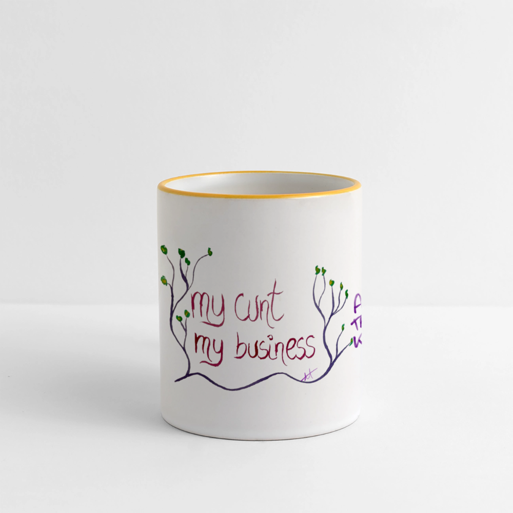 Tasse Statement - my cunt my business - Weiß/Gelb