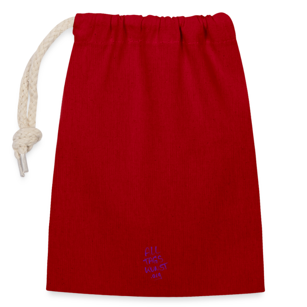 Verschließbarer Geschenkbeutel aus Baumwolle (14x20cm) - Rot