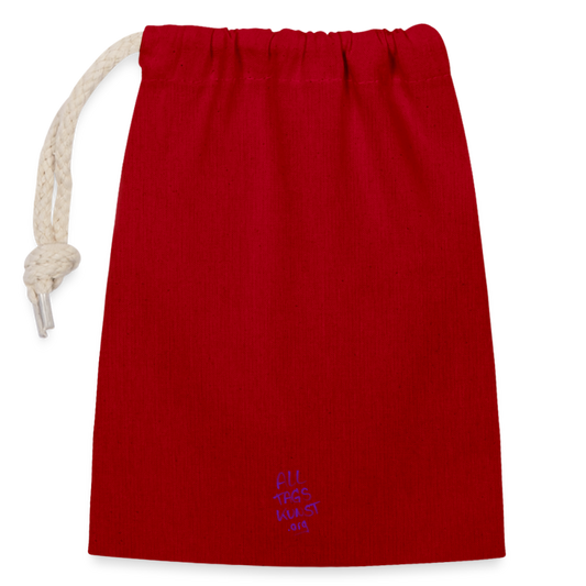 Verschließbarer Geschenkbeutel aus Baumwolle (14x20cm) - Rot