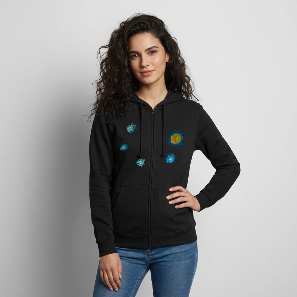 Unisex Kapuzenjacke Sternennacht - Schwarz