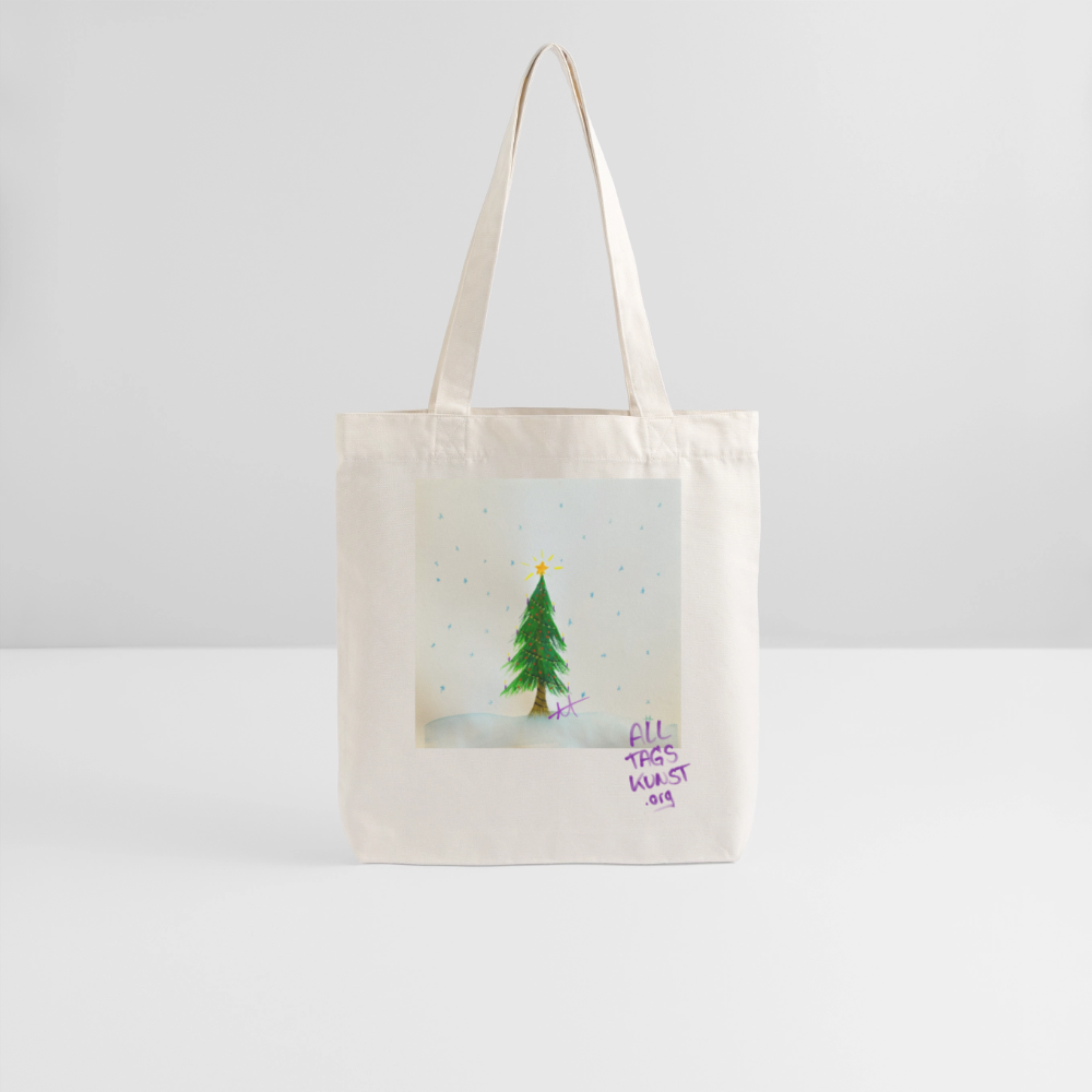 Weihnachten recycelter Heavyweight Stoffbeutel - Naturweiß