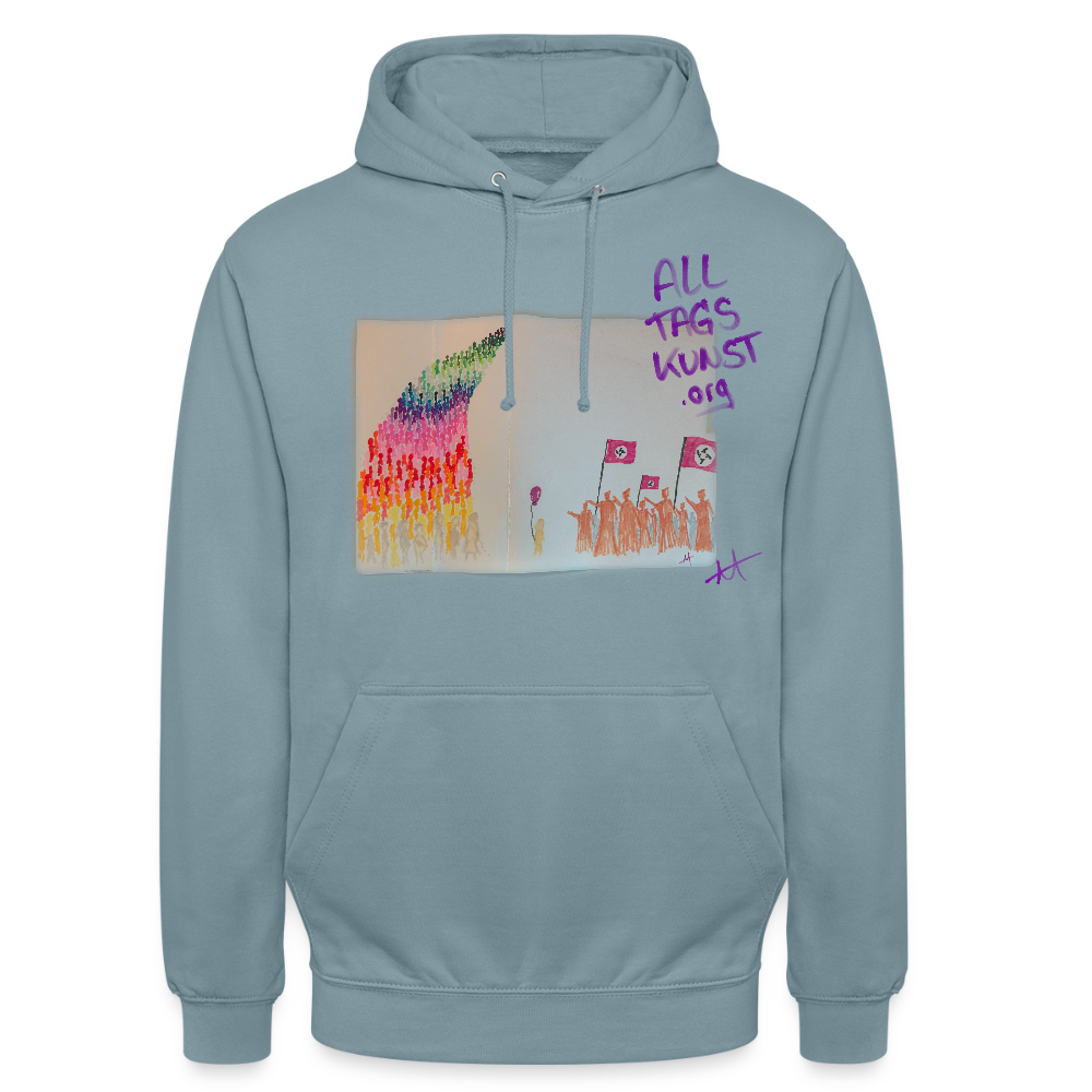 wir sind mehr Hoodie unisex - Nebelblau