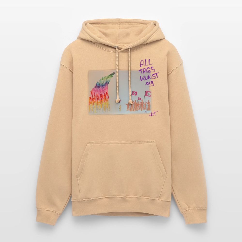 wir sind mehr Hoodie unisex - Pfirsich