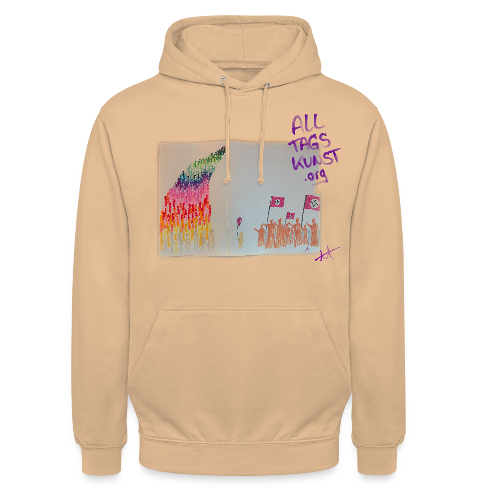 wir sind mehr Hoodie unisex - Pfirsich