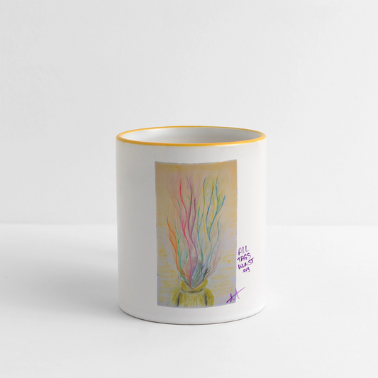 Tasse Motiv - in my head - Weiß/Gelb