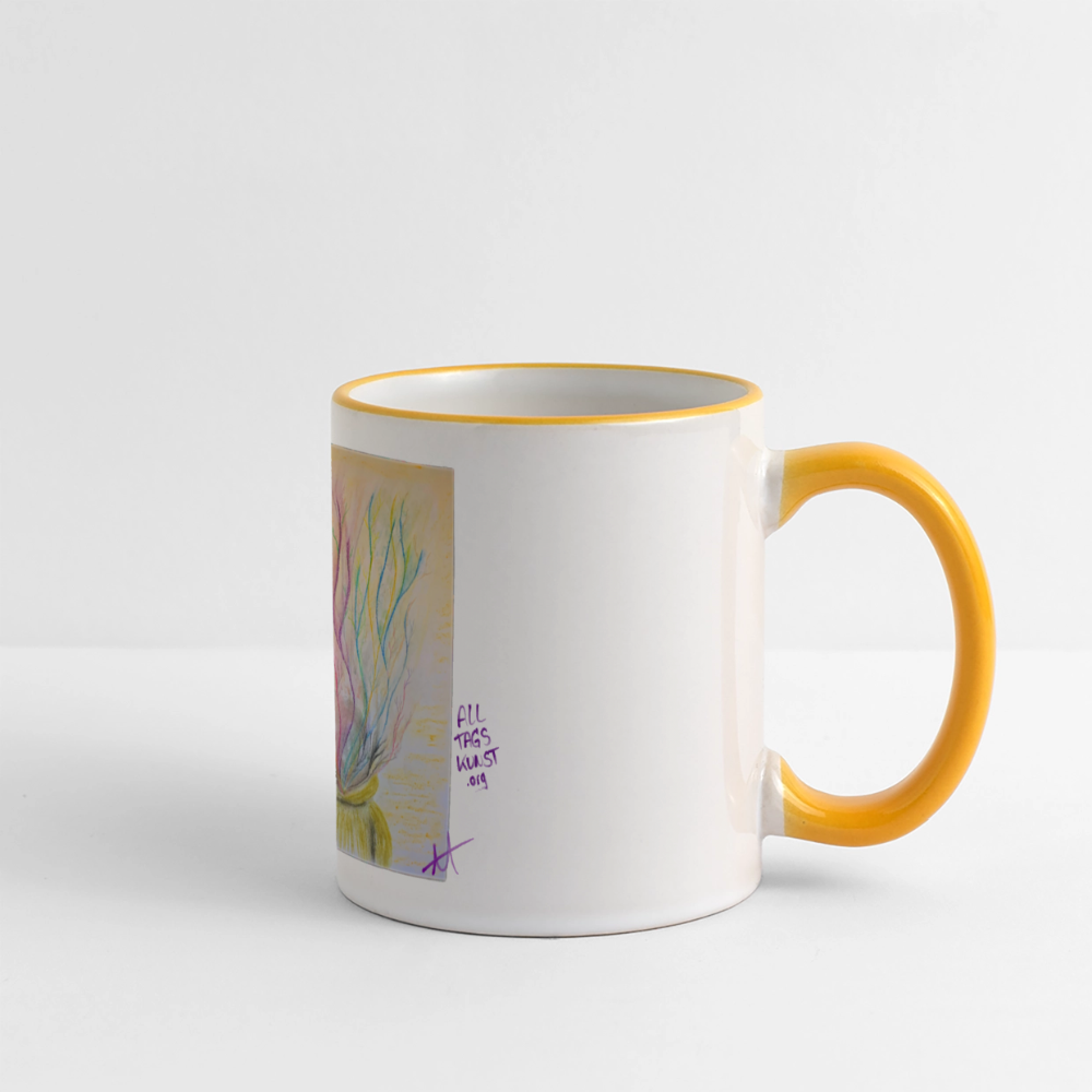 Tasse Motiv - in my head - Weiß/Gelb
