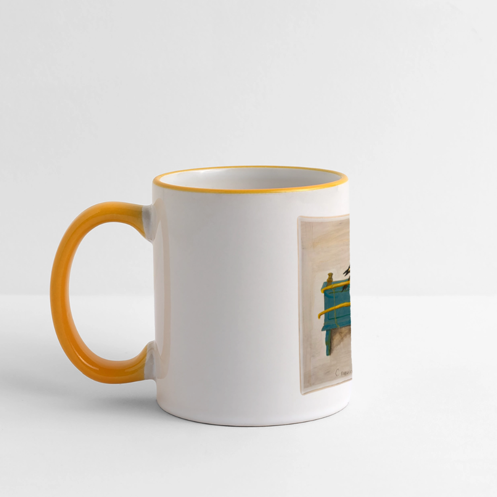 Tasse Motiv - Goldfink - Weiß/Gelb