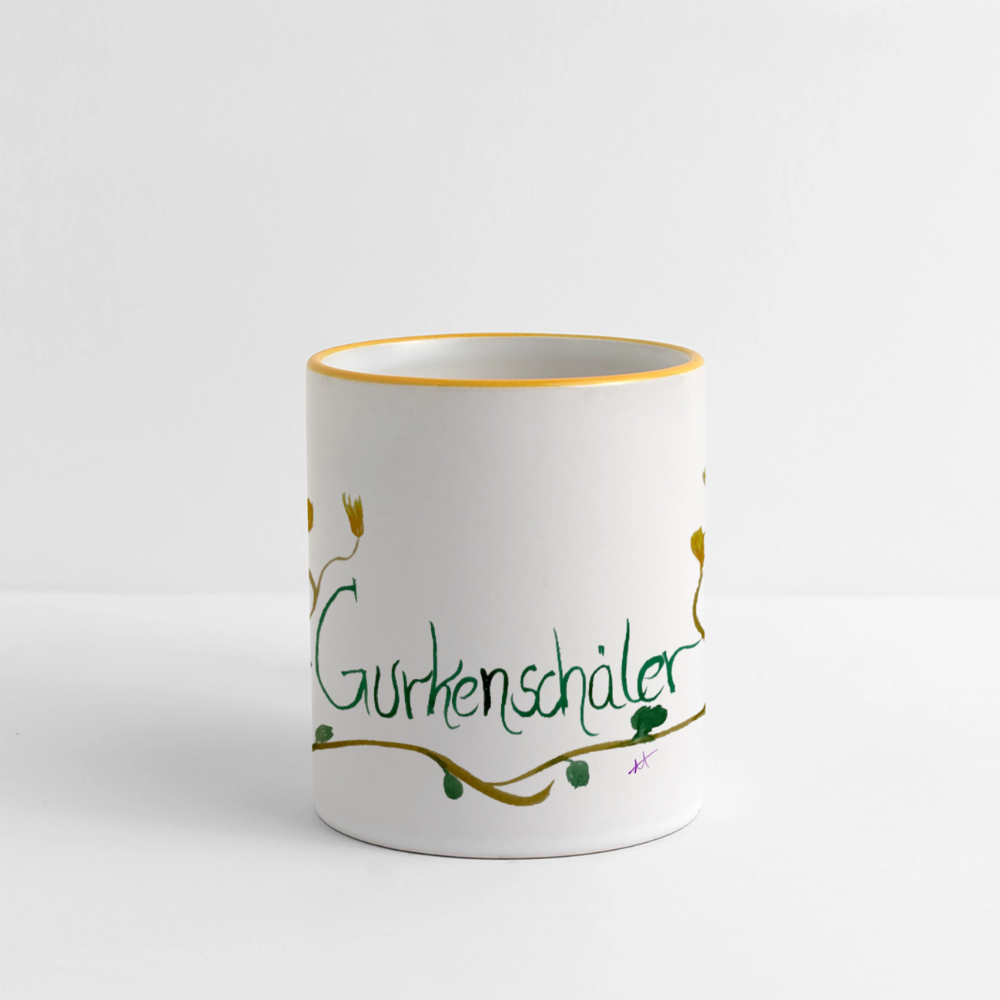 Gurkenschäler Tasse - Weiß/Gelb