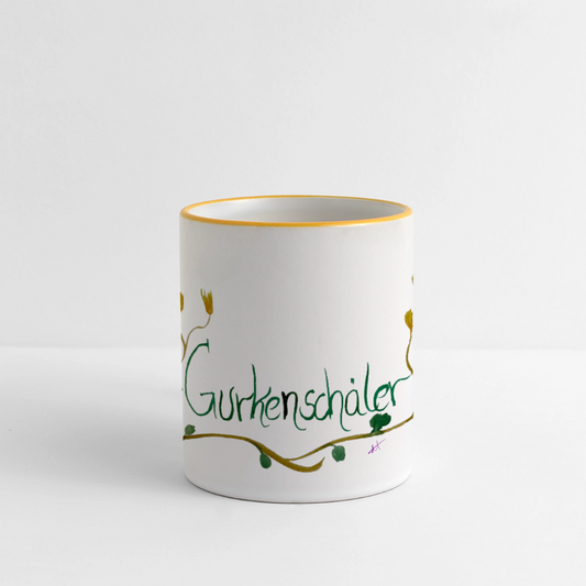 Gurkenschäler Tasse - Weiß/Gelb