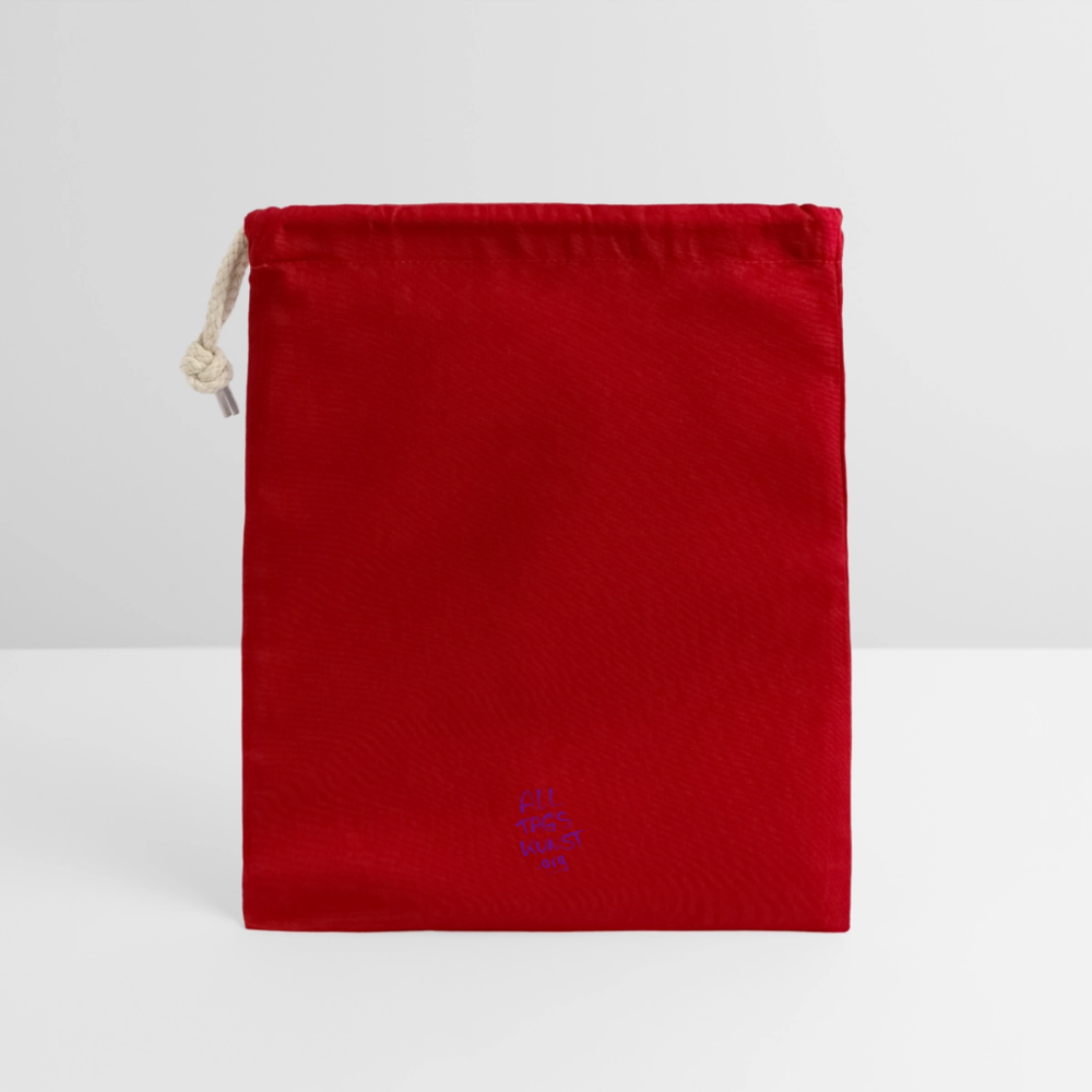 Verschließbarer Geschenkbeutel aus Baumwolle (14x20cm) - Rot