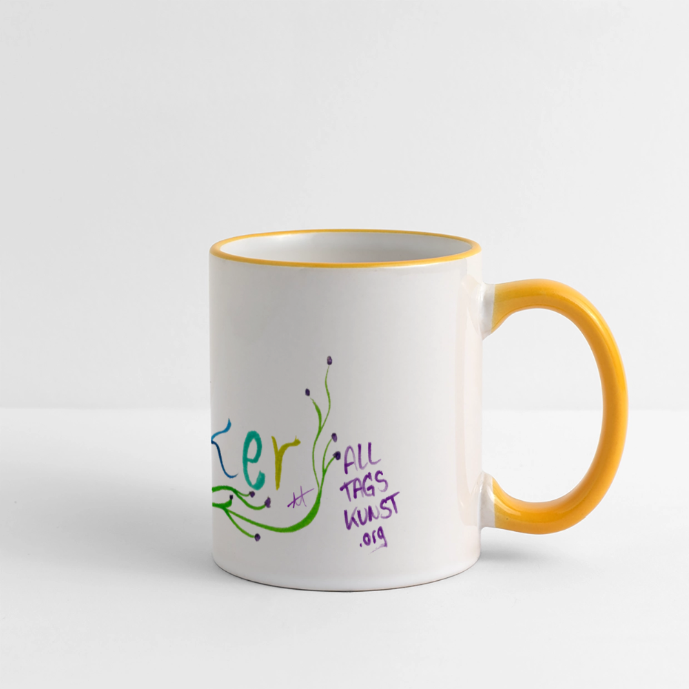 Tasse Schimpfwort - Ficker - Weiß/Gelb