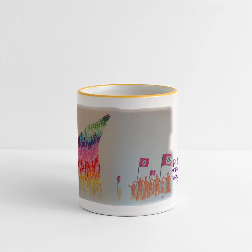 Tasse Motiv - wir sind mehr - Weiß/Gelb