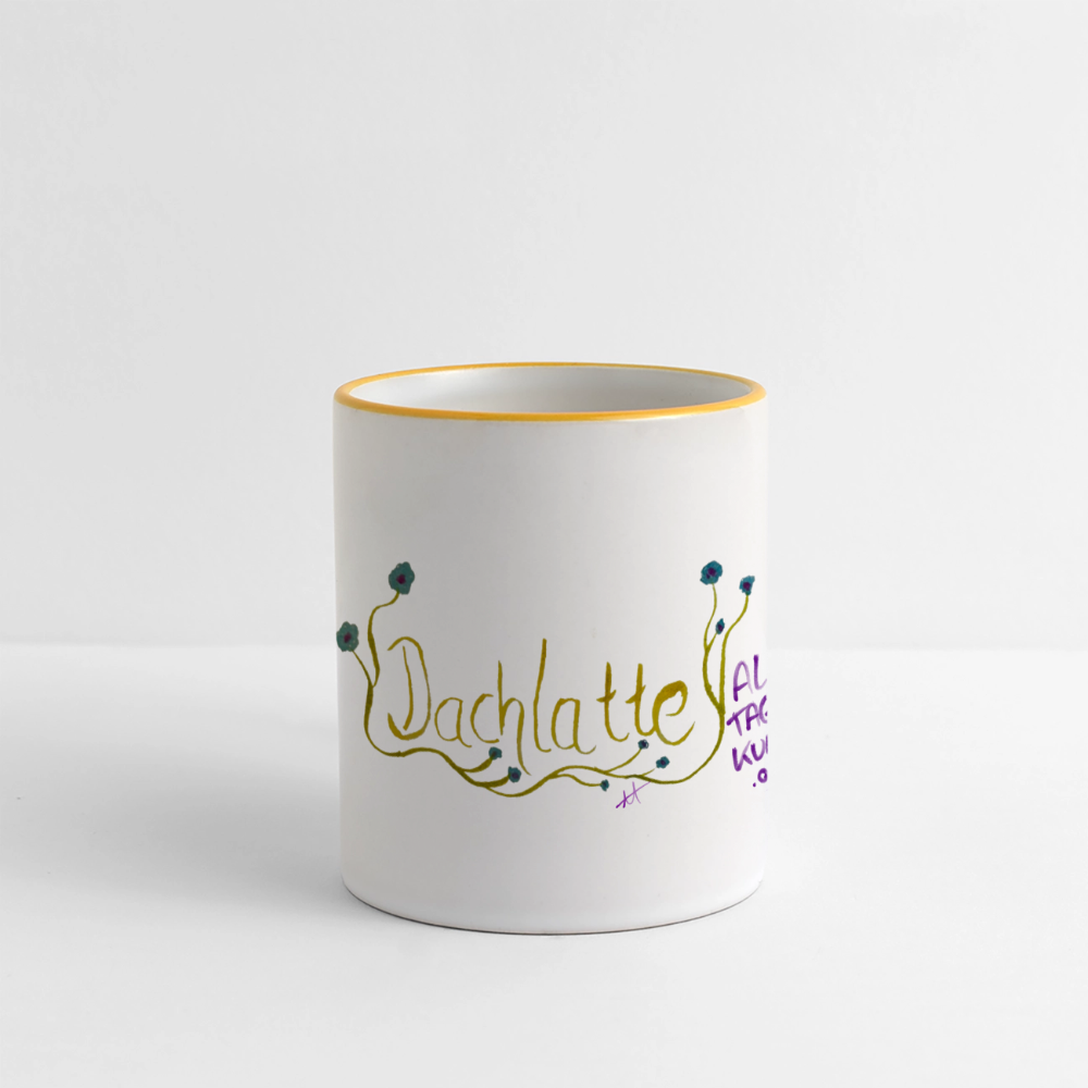 Tasse Schimpfwort - Dachlatte - Weiß/Gelb