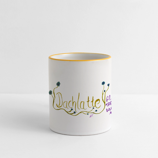 Tasse Schimpfwort - Dachlatte - Weiß/Gelb