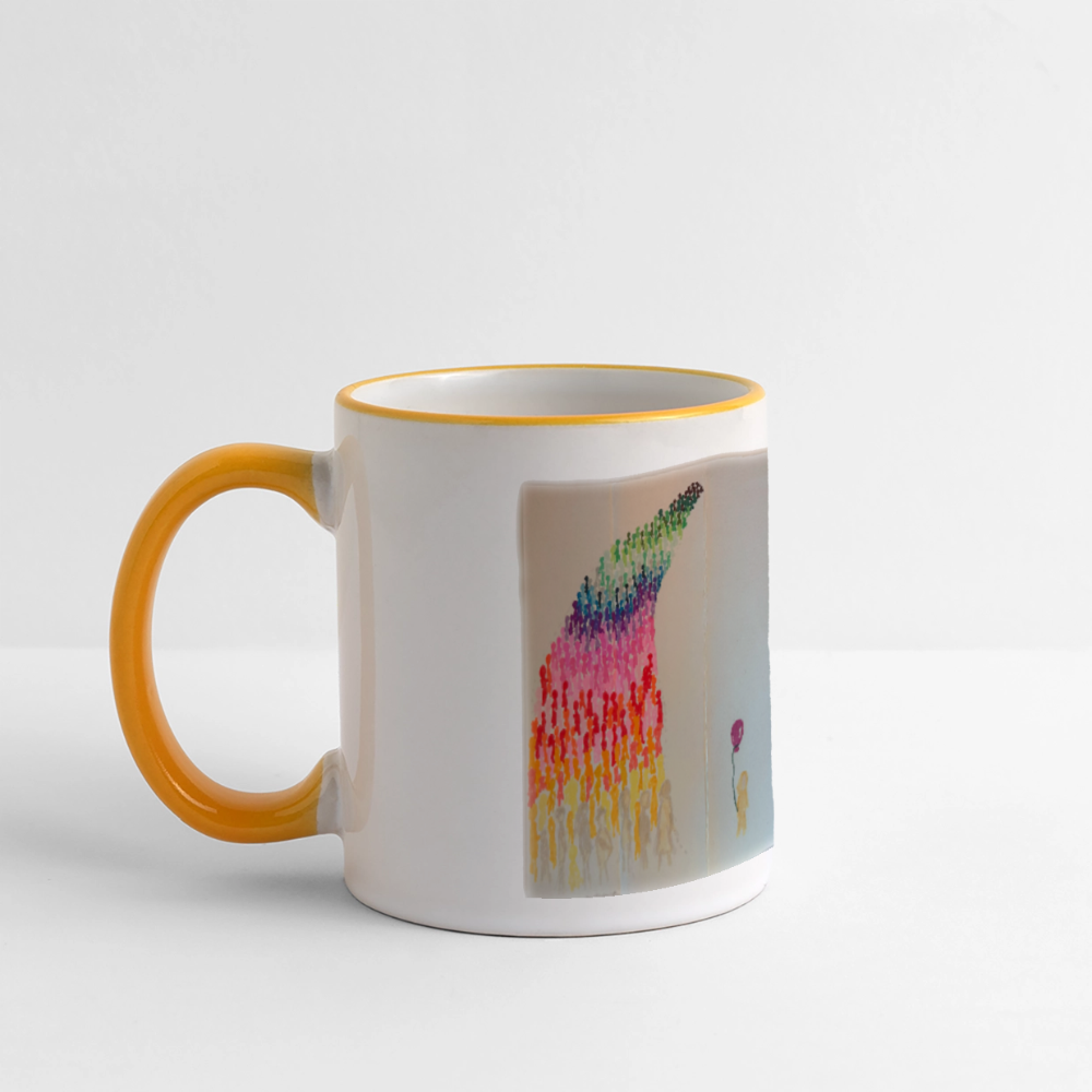 Tasse Motiv - wir sind mehr - Weiß/Gelb