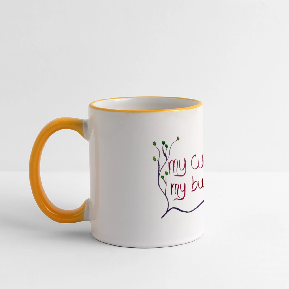 Tasse Statement - my cunt my business - Weiß/Gelb