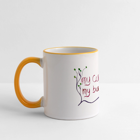 Tasse Statement - my cunt my business - Weiß/Gelb